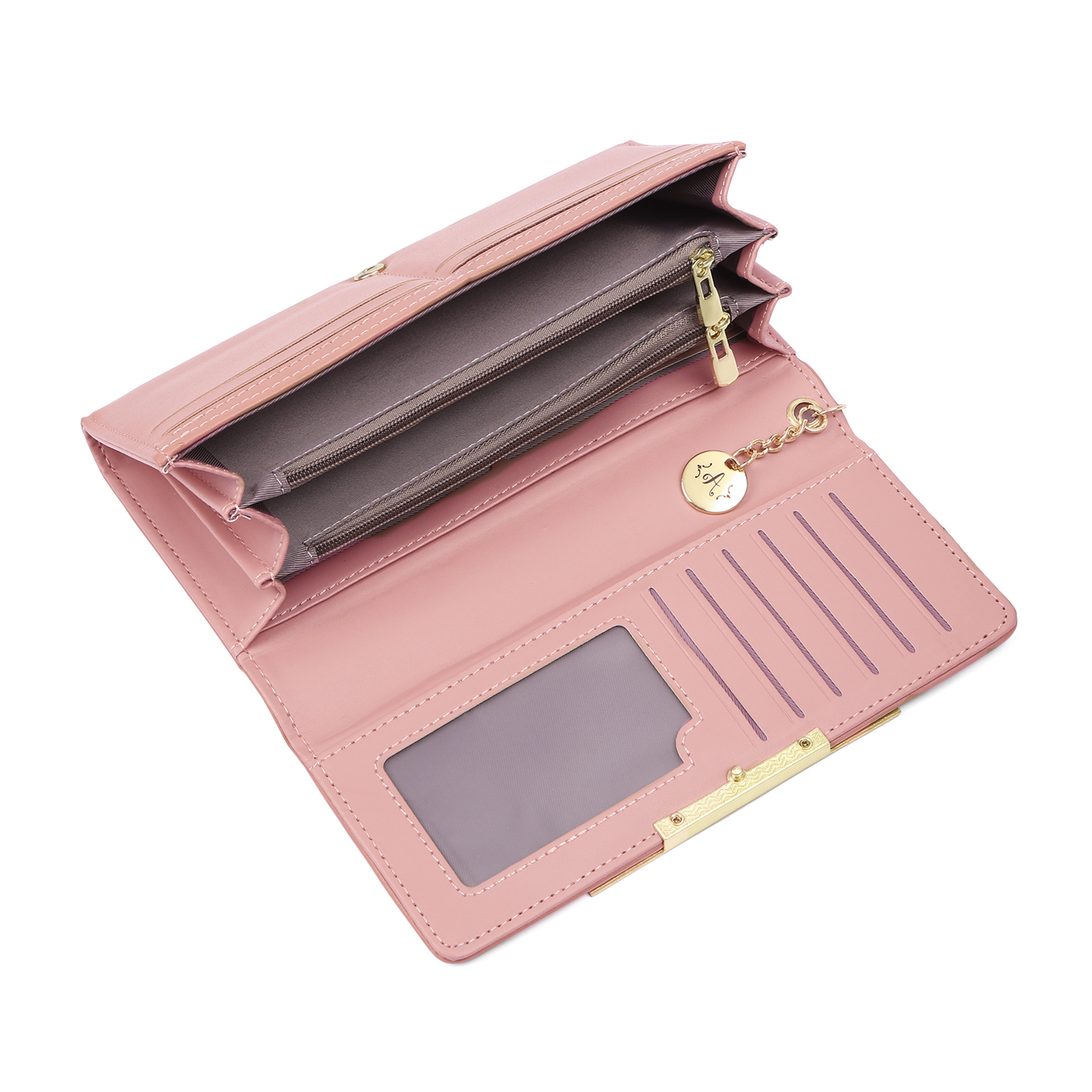 Cartera personalizada rosa de polipiel para mamá con niños