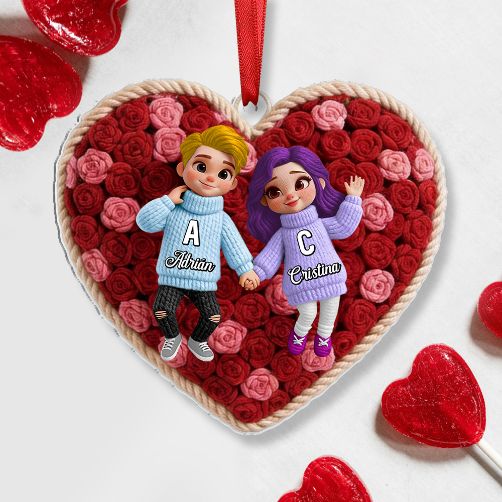 Llavero o colgante de corazón personalizado con nombres para parejas