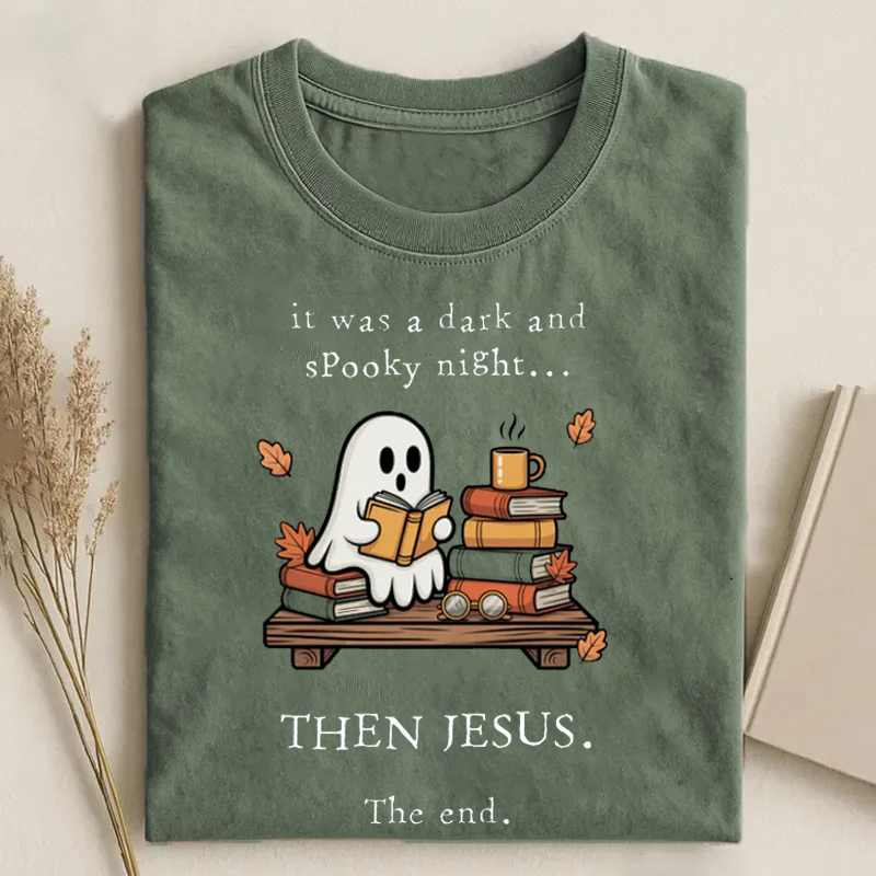 Funny Book Lover Fall Reading Ghost T-shirt