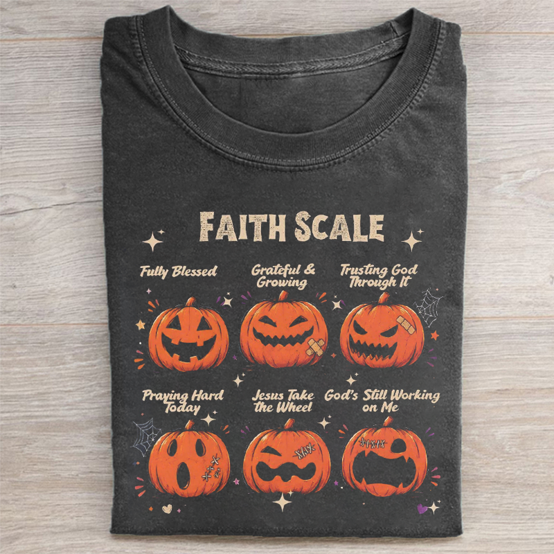 Funny Faith Scale Pumpkin T-shirt