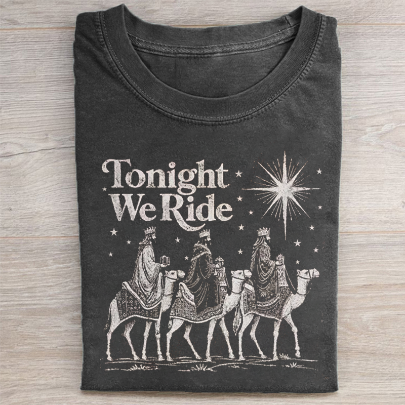 Retro Tonight We Ride Christmas Christian Quote T-shirt