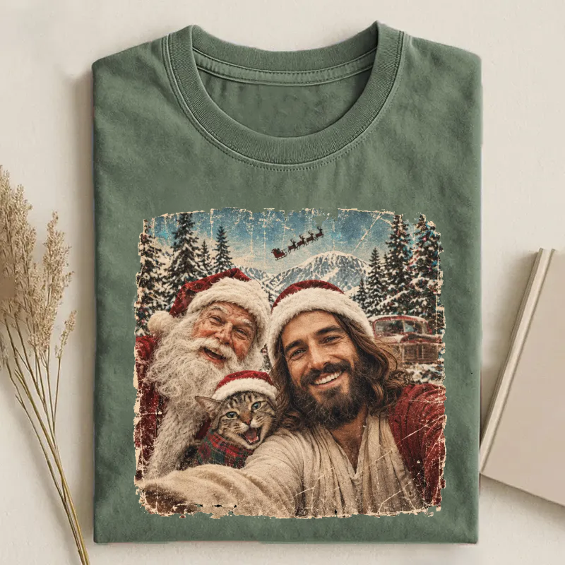 Jesus and Santa Selfie T-shirt