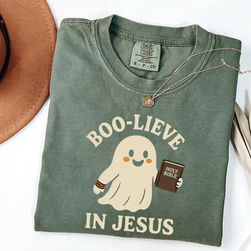 Comfort Colors Boo-Lieve in Jesus T-shirt