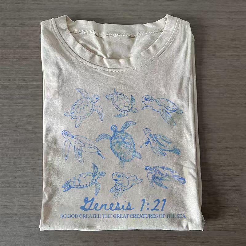 Genesis 1:21 Sea Turtle T-shirt