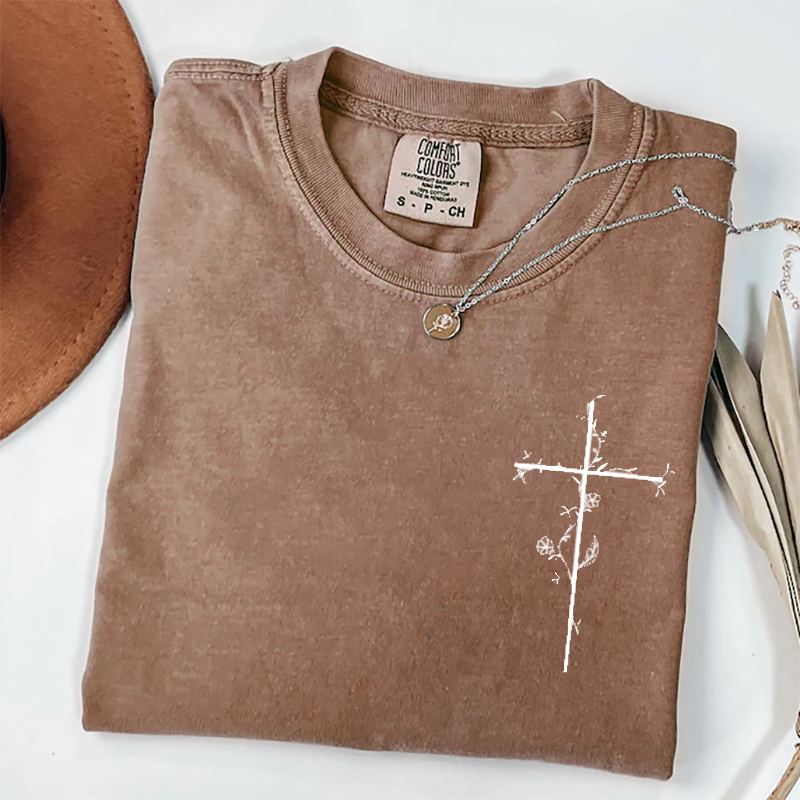Comfort Colors Floral Cross T-shirt