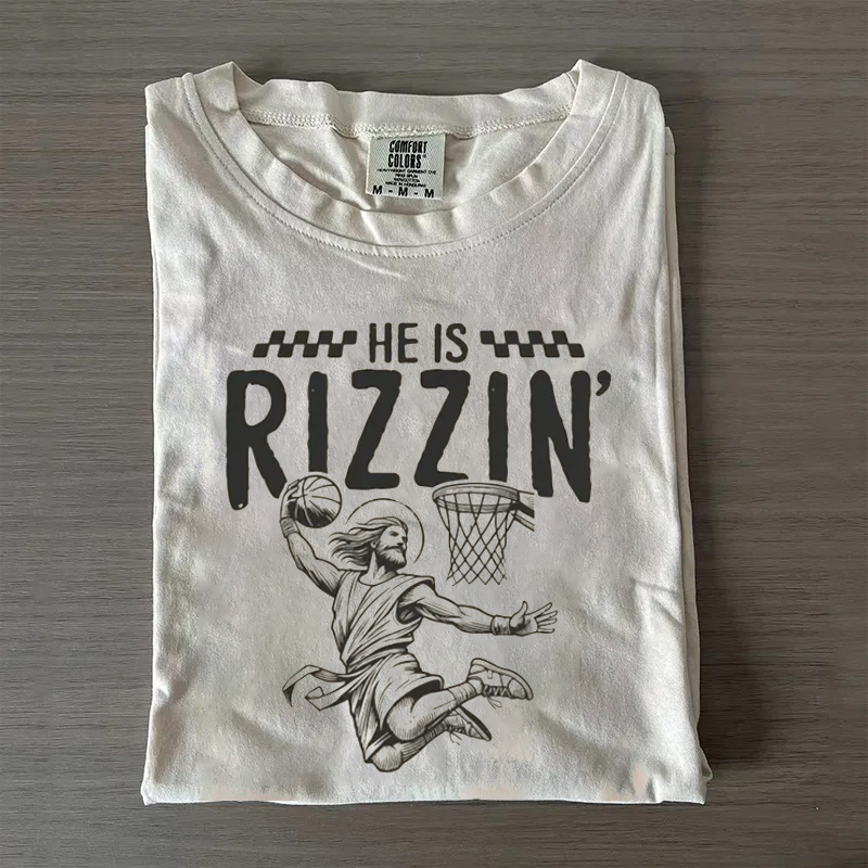 He Is Rizzin Kids Easter T-shirt
