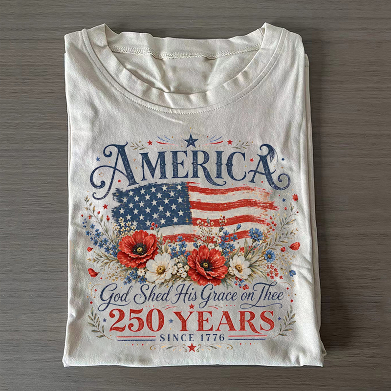 God Shed His Grace on Thee Patriotic Christian T-shirt