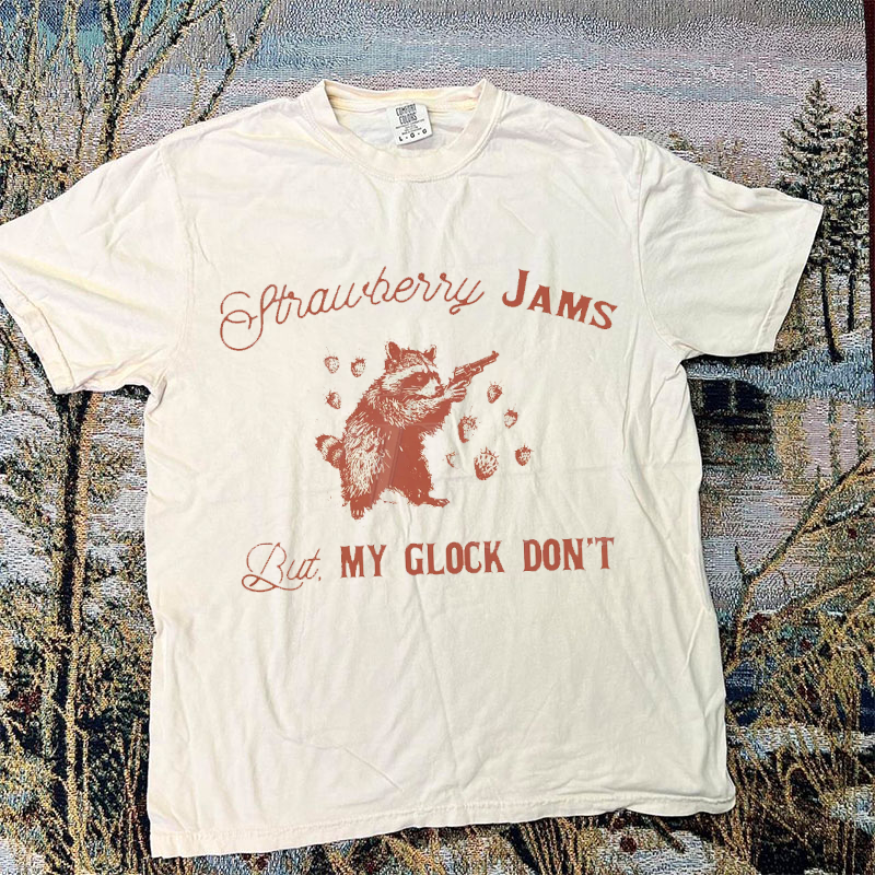 Strawberry Jams But My Glock Do Not Vintage T-shirt