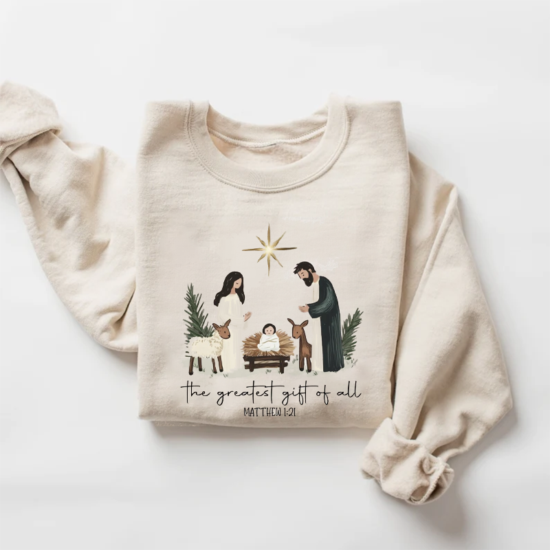 Christian Christmas Nativity Scene Sweatshirt