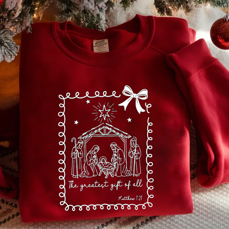 Nativity Kids Christmas Sweatshirt