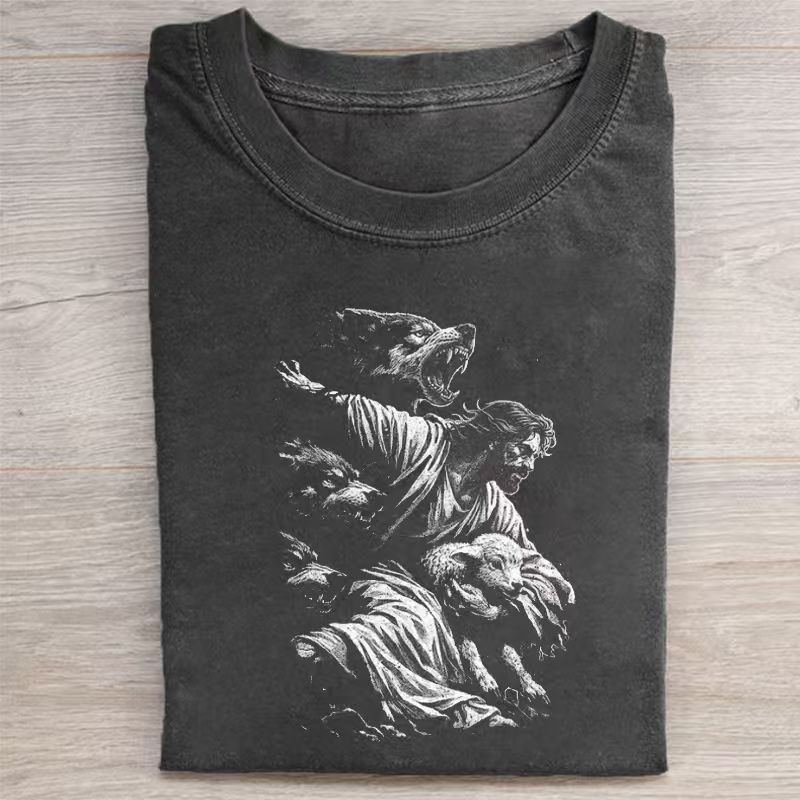 Jesus the Shepherd Saving the Lamb T-shirt