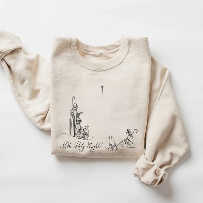 Oh Holy Night Christian Christmas Sweatshirt