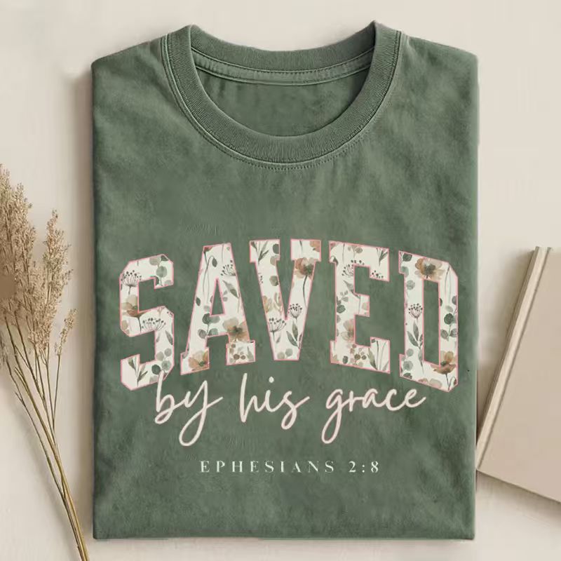 Comfort Colors Saved By Grace Bible Verse T-shirt