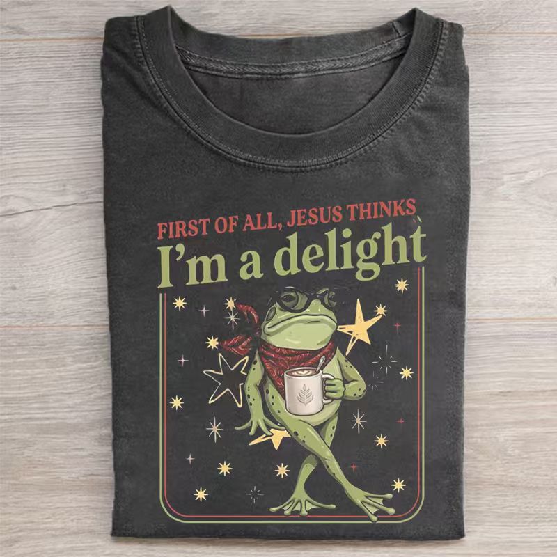 First Of All Jesus Thinks I’m A Delight Frog T-shirt