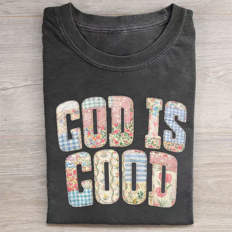 God is Good Faux Quilted T-shirt