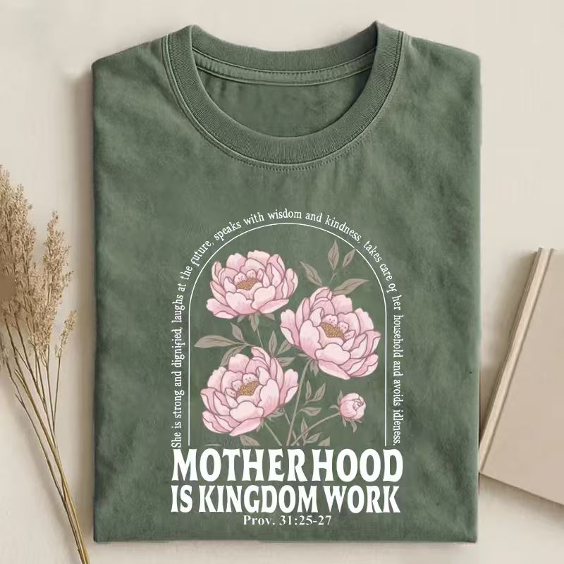 Retro Motherhood Is Kingdom Work T-shirt
