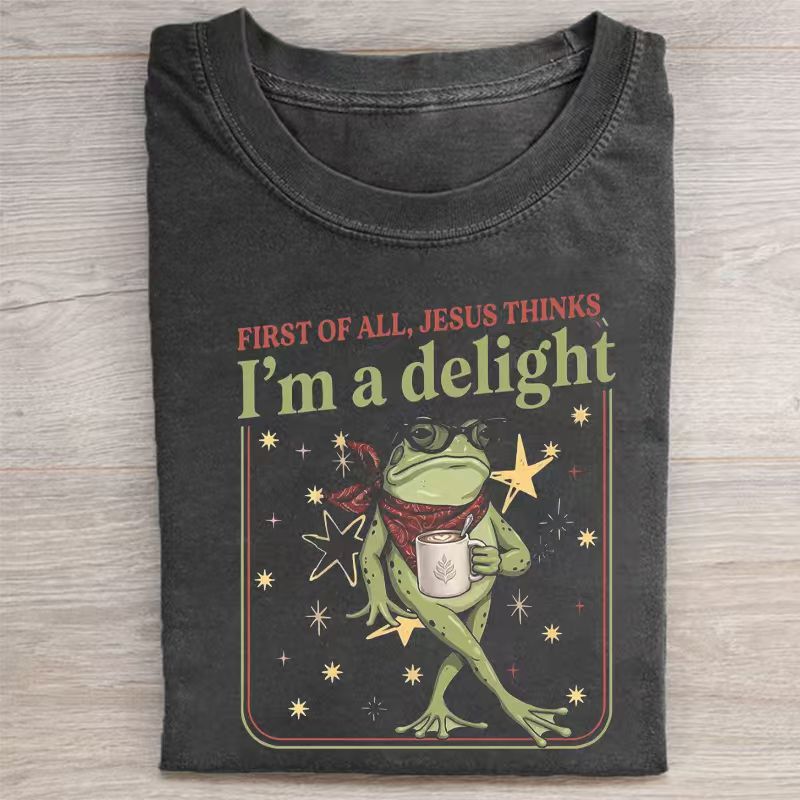 First Of All Jesus Thinks I’m A Delight Frog T-shirt