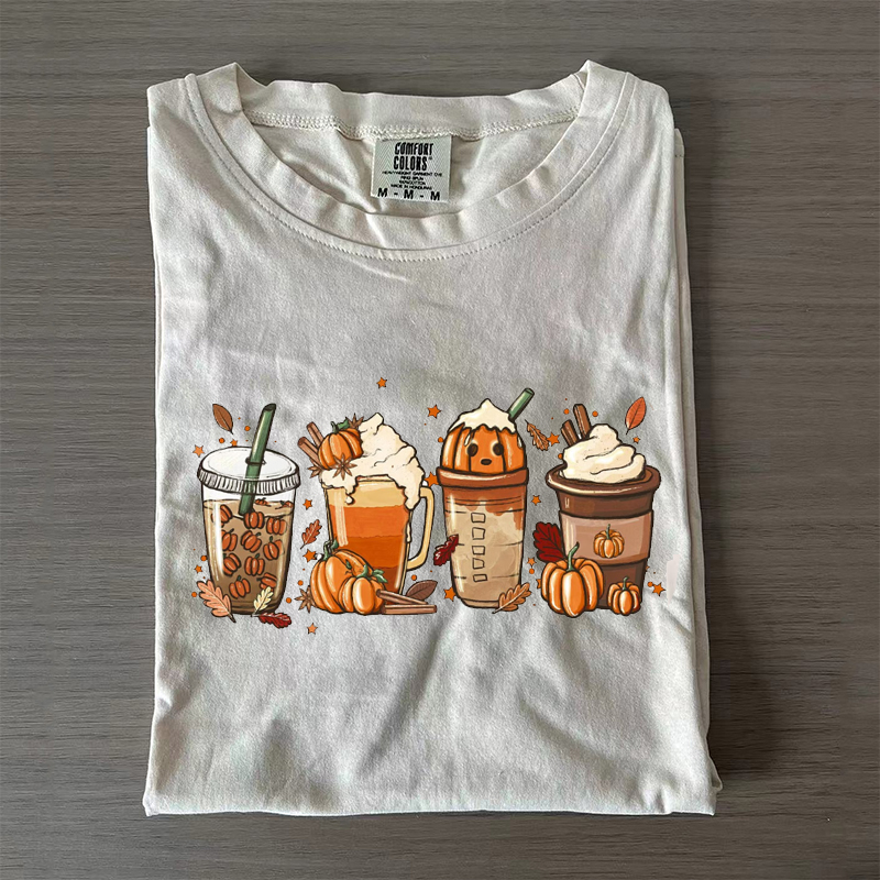Fall Coffee Pumpkin Halloween T-shirt
