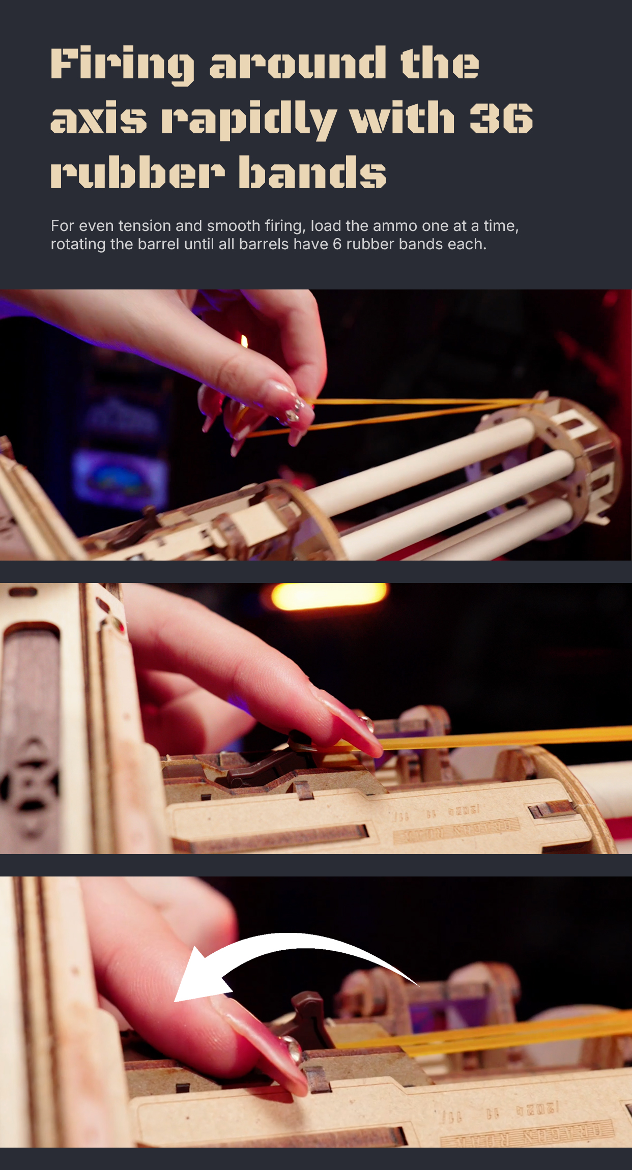 Rotating-Barrel Machine Gun 3D Wooden Puzzle