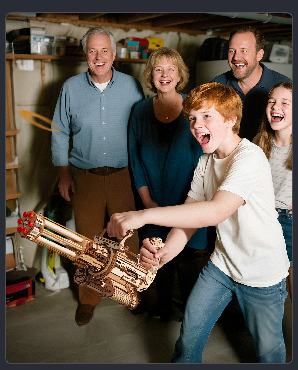Rotating-Barrel Machine Gun 3D Wooden Puzzle