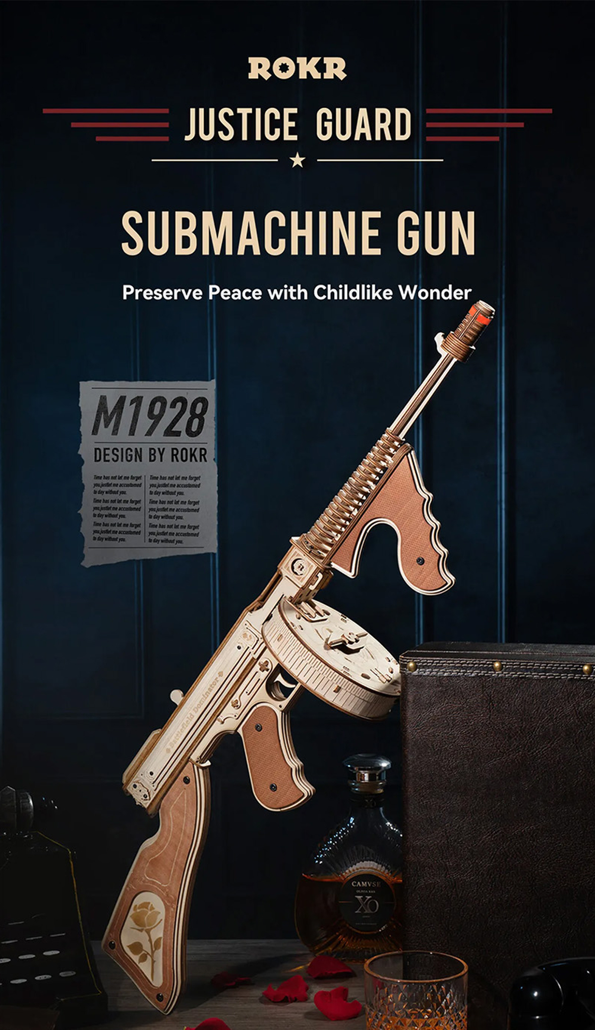 Thompson Submachine Gun Toy 3D Wooden Puzzle