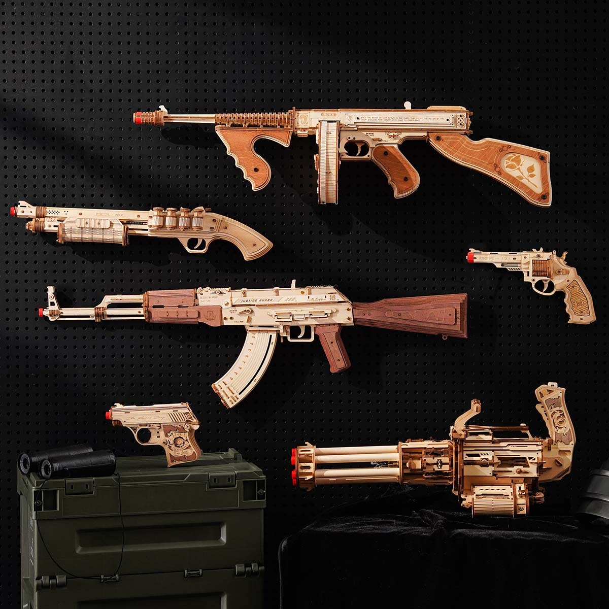 ROKR Thompson Submachine Gun Toy 3D Wooden Puzzle LQB01