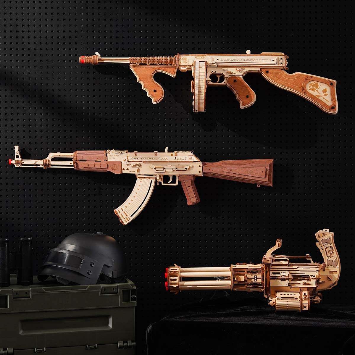 ROKR Thompson Submachine Gun Toy 3D Wooden Puzzle LQB01