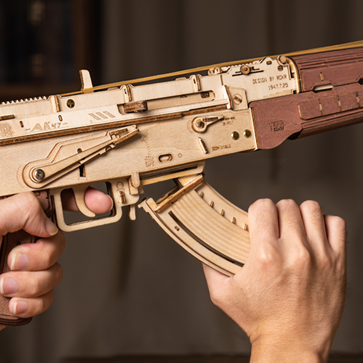 ROKR AK-47 Assault Rifle Gun Toy 3D Wooden Puzzle LQ901