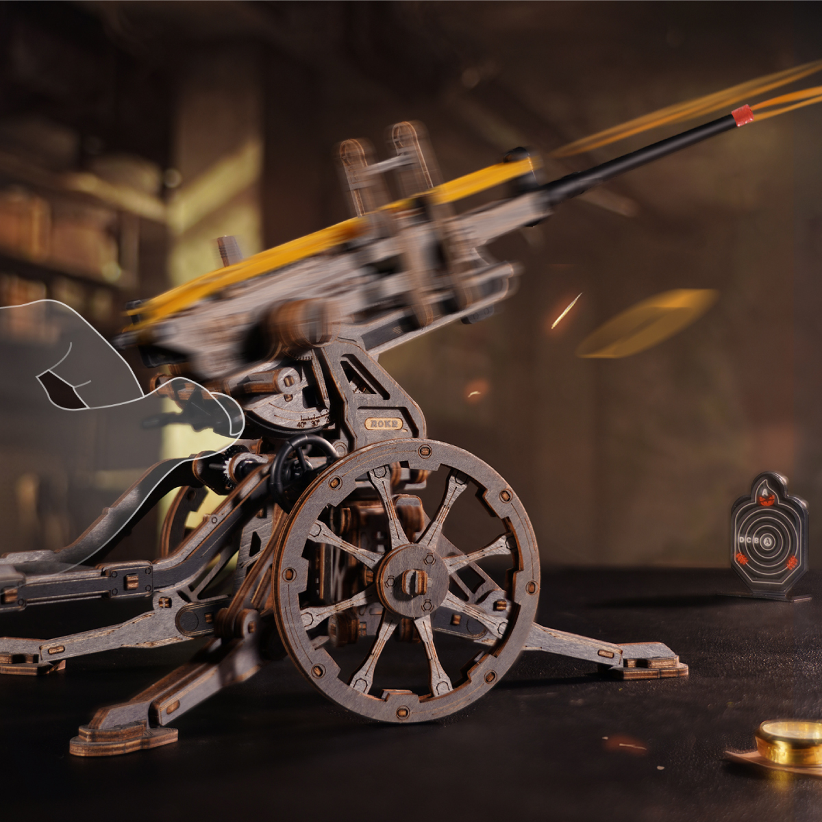 ROKR Antiaircraft Gun LQM01 - Wooden 3D Puzzle Kit
