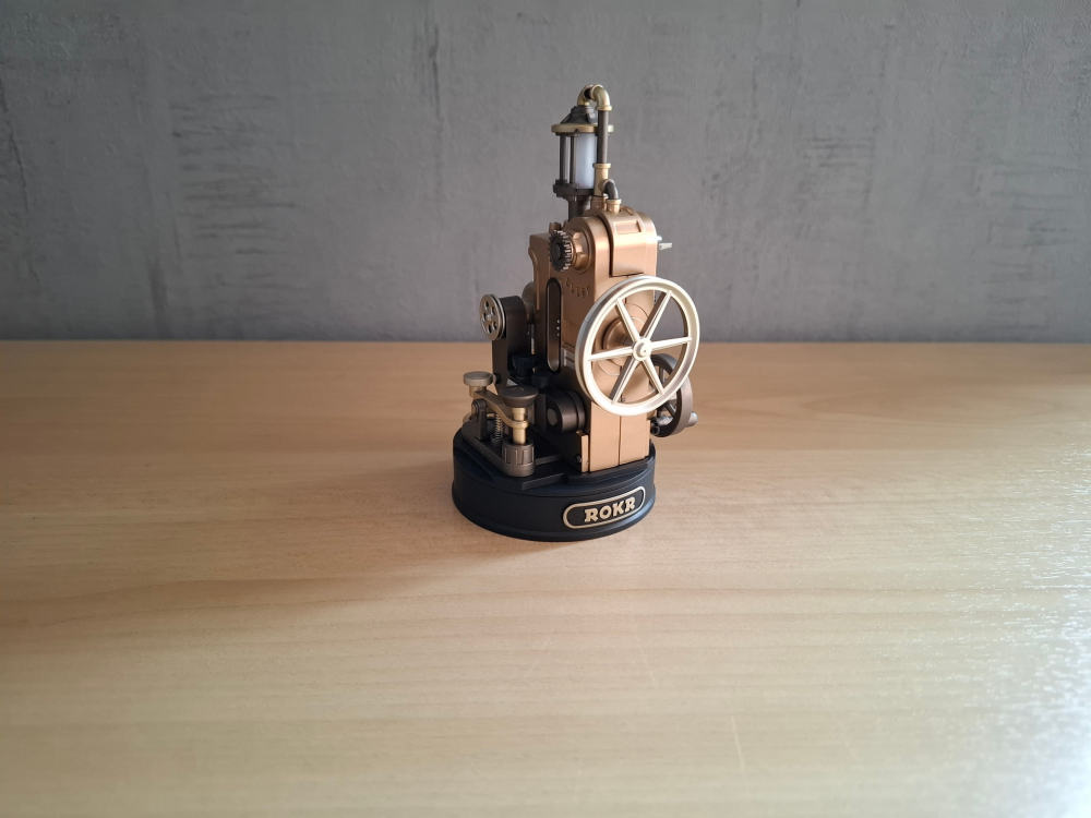 A community member's completed ROKR Morse Telegraph model on a table