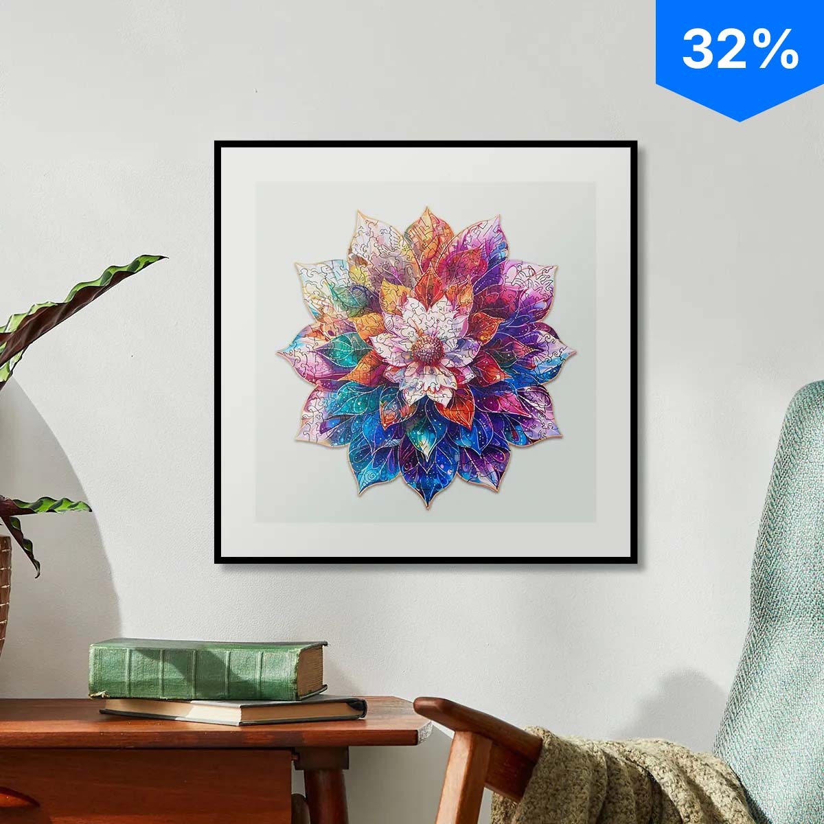 Rowood Mystic Mandala Flower Wooden Jigsaw Puzzle