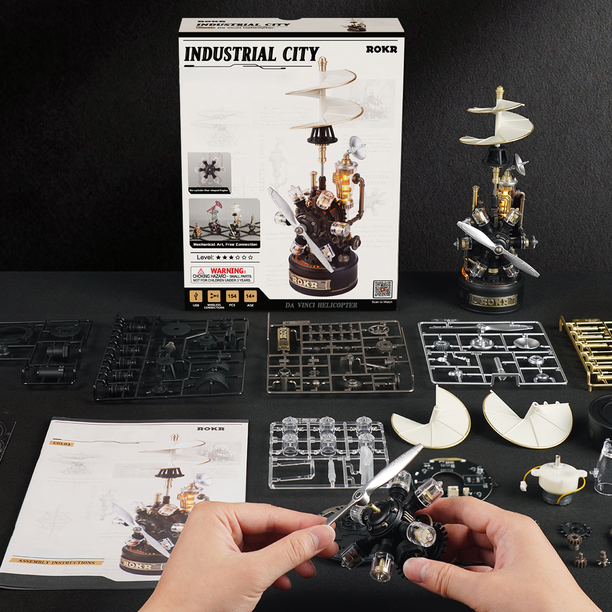 ROKR Leonardo da Vinci's Helicopter CGL01 - Mechanical 3D Puzzle