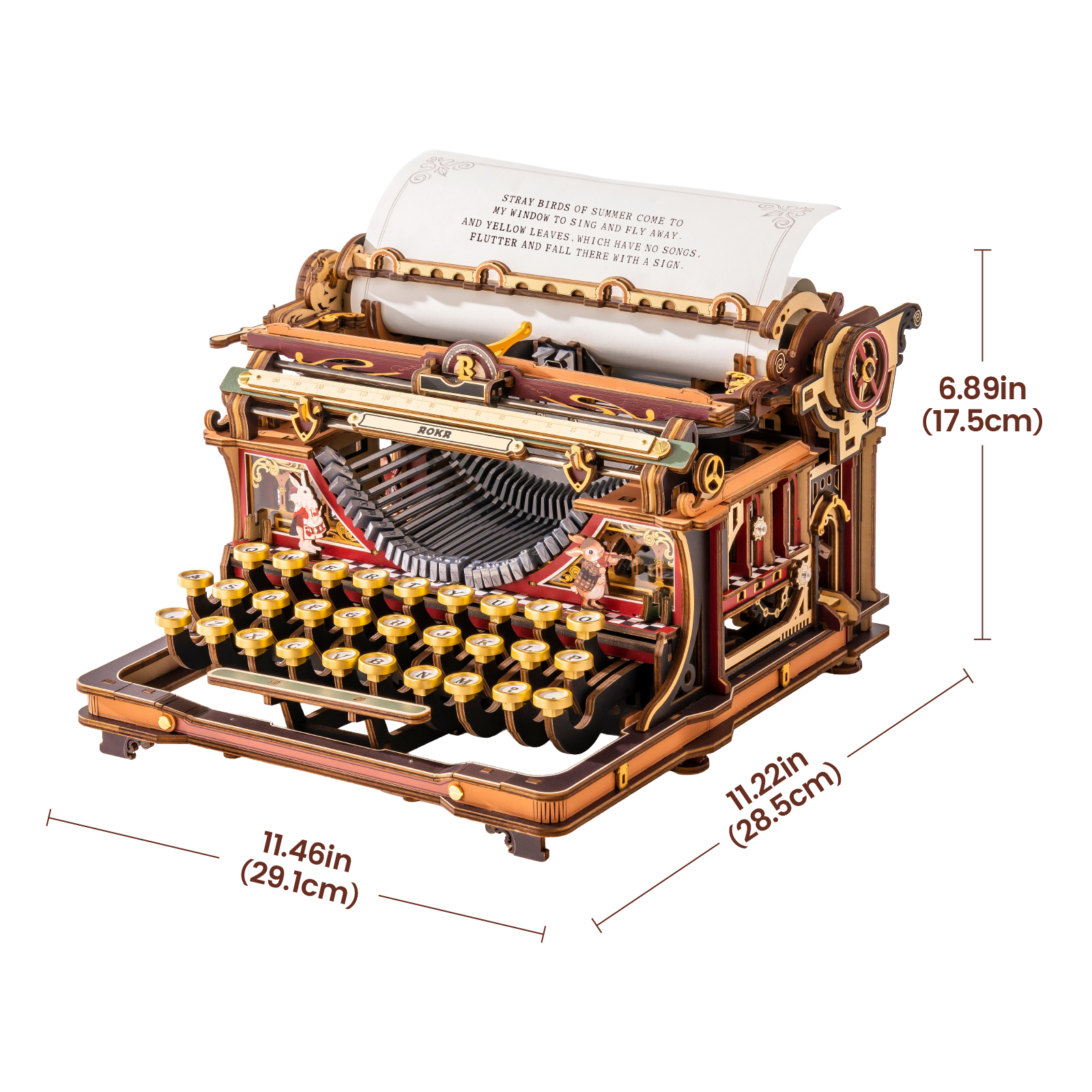 ROKR Mechanical Typewriter LK703C - 3D Wooden Globe Model Kit (Magic version)
