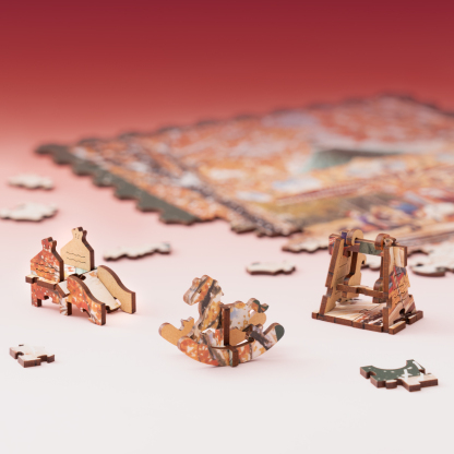 Rowood Golden Autumn Carousel Wooden Jigsaw Puzzle TA008