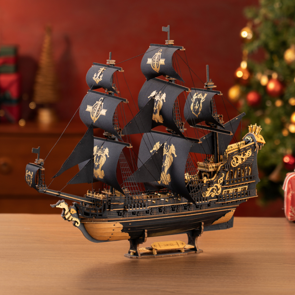 ROKR The Seahorse Barque 3D Wooden Ship Model Kit MCB02