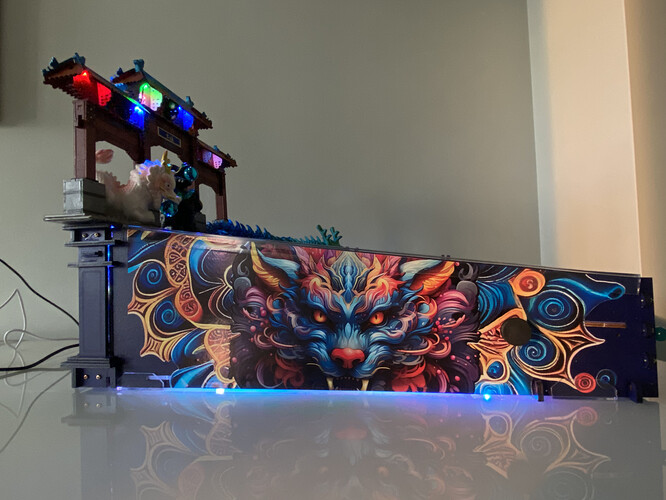 Highly customized ROKR Pinball Machine with detailed artwork