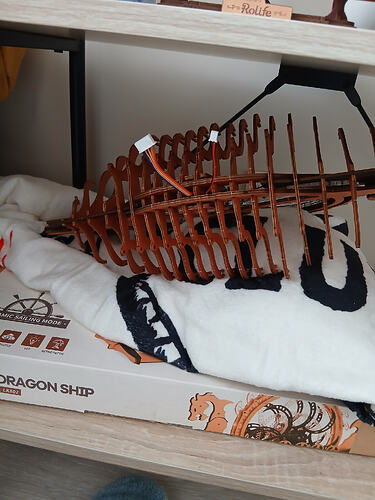 Hull sections installed around the Viking Dragon Ship body