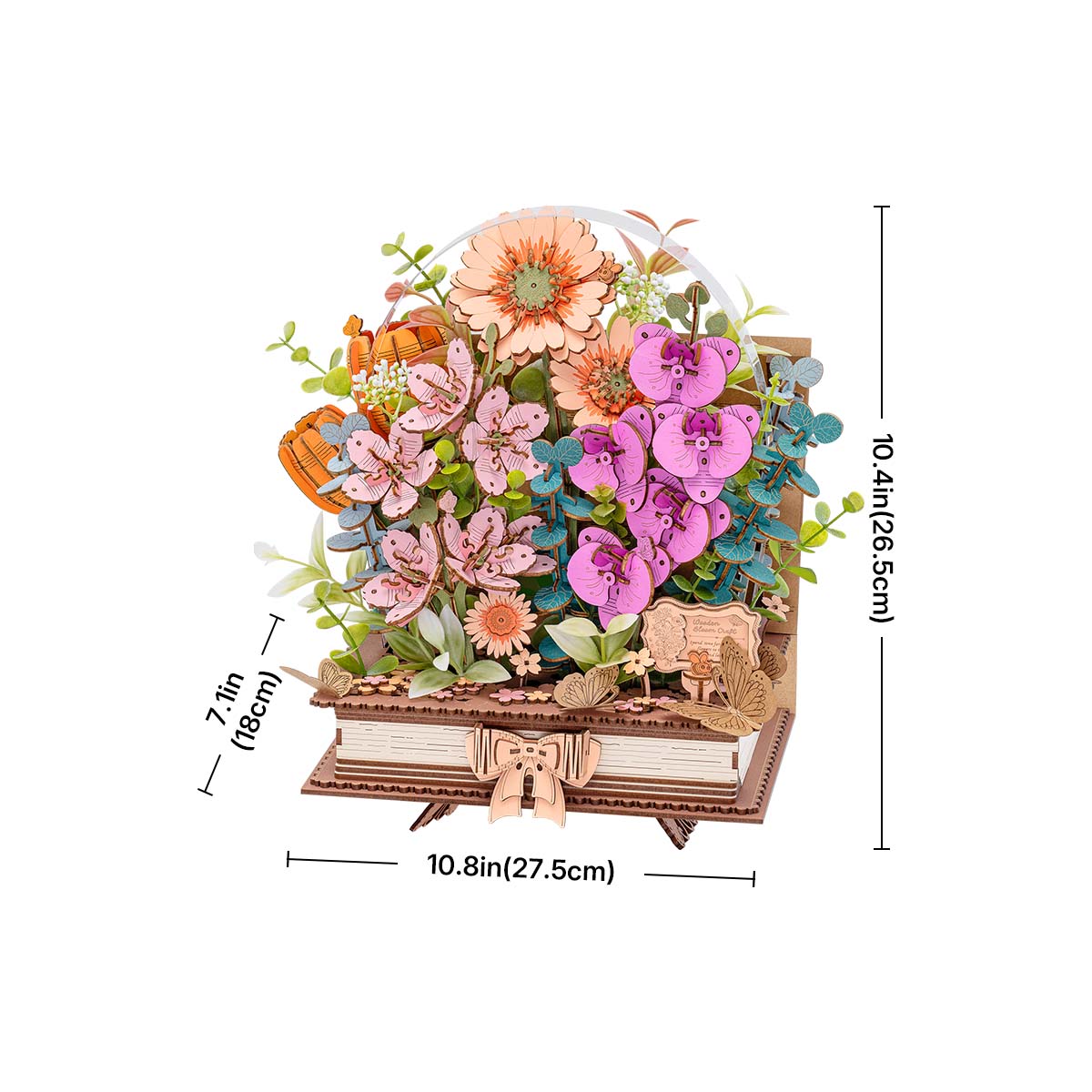 ROKR Wooden Blooming Book TW04H - DIY 3D Flower Puzzle
