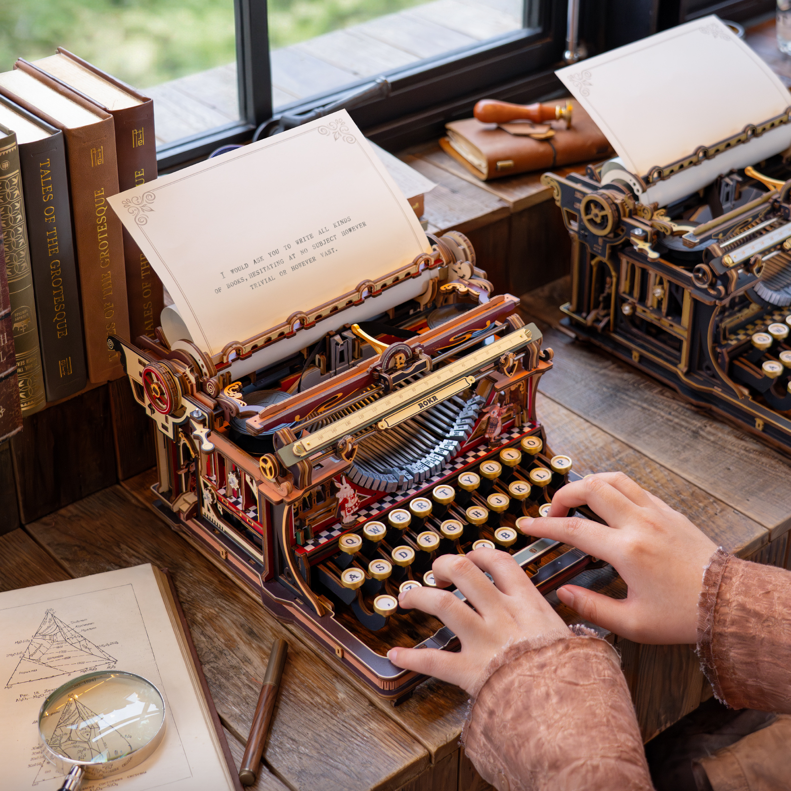 ROKR Mechanical Typewriter LK703C - 3D Wooden Globe Model Kit (Magic version)