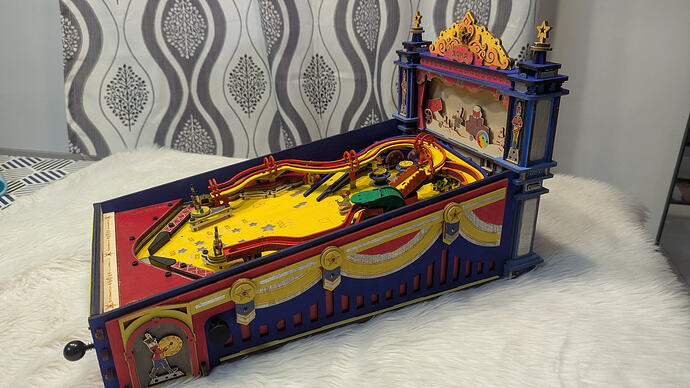 Family-customized ROKR 3D Pinball Machine with painted playfield details