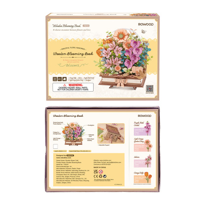 ROKR Wooden Blooming Book TW04H - DIY 3D Flower Puzzle