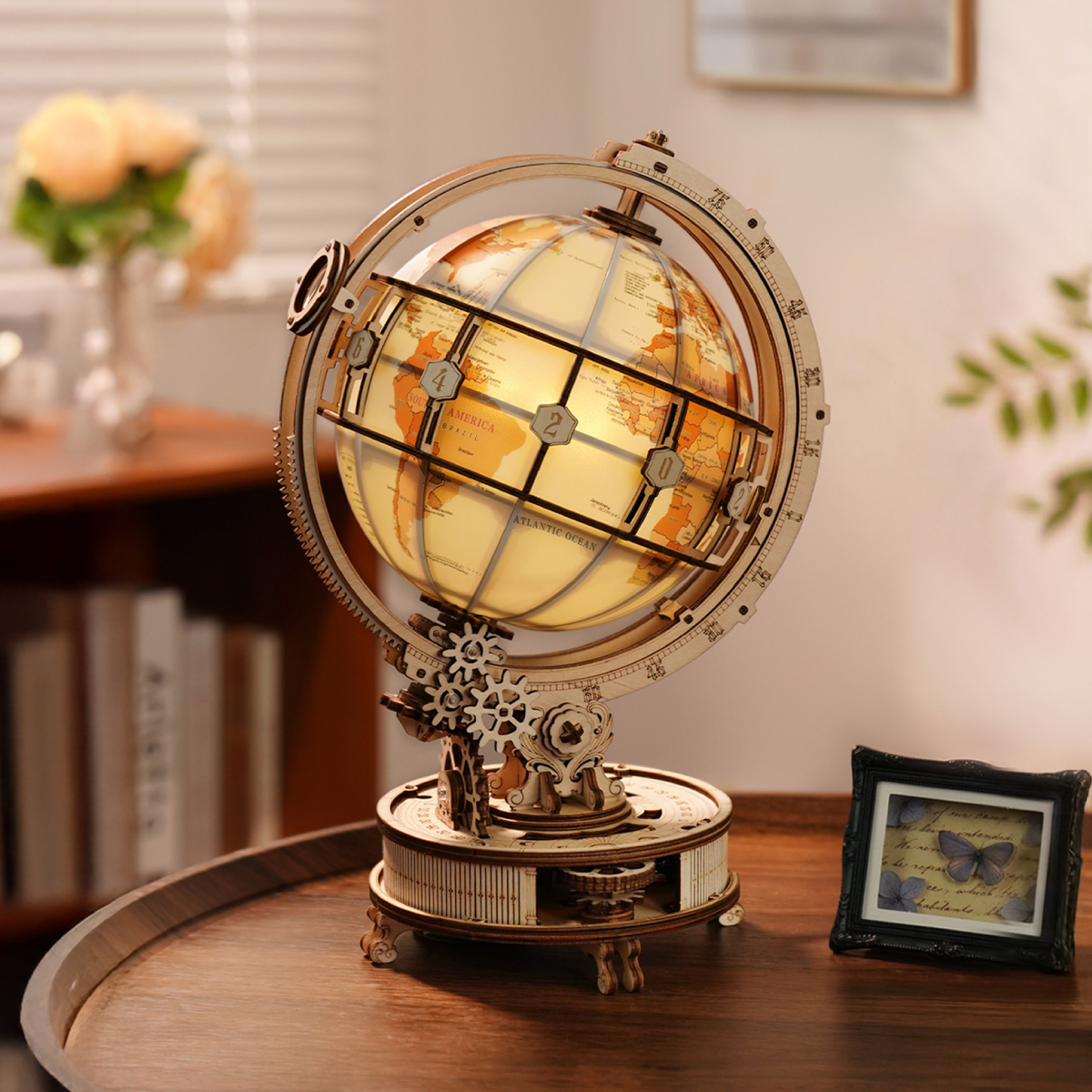 ROKR Luminous Globe 3D Wooden Puzzle ST003D (Electric Version)