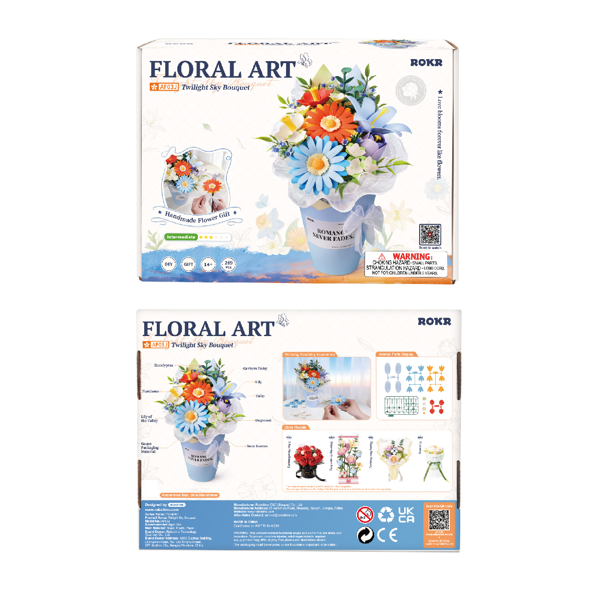 ROKR Twilight Sky Bouquet AF03J - DIY Flower 3D Model Kit