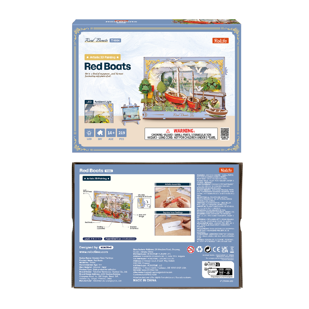 Rowood Red Boats TH004 - Wooden 3D Art Puzzle – ROKR