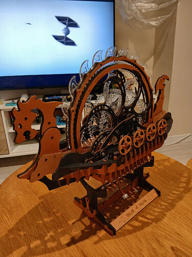 Corrected Viking Dragon Ship rowing mechanism ready for installation