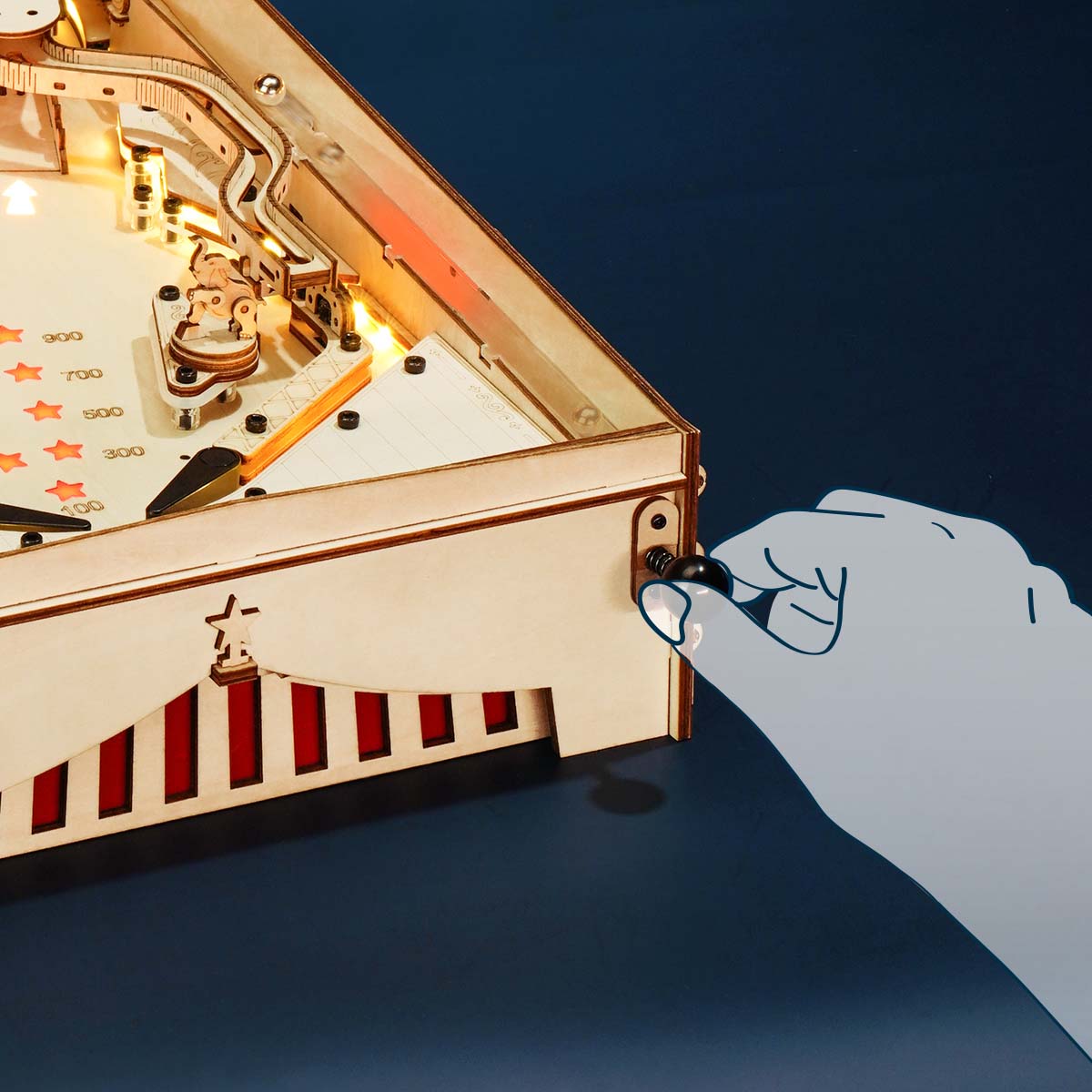Rokr 3D Pinball Machine 3D Wooden Puzzle EG01 | Build Your Own