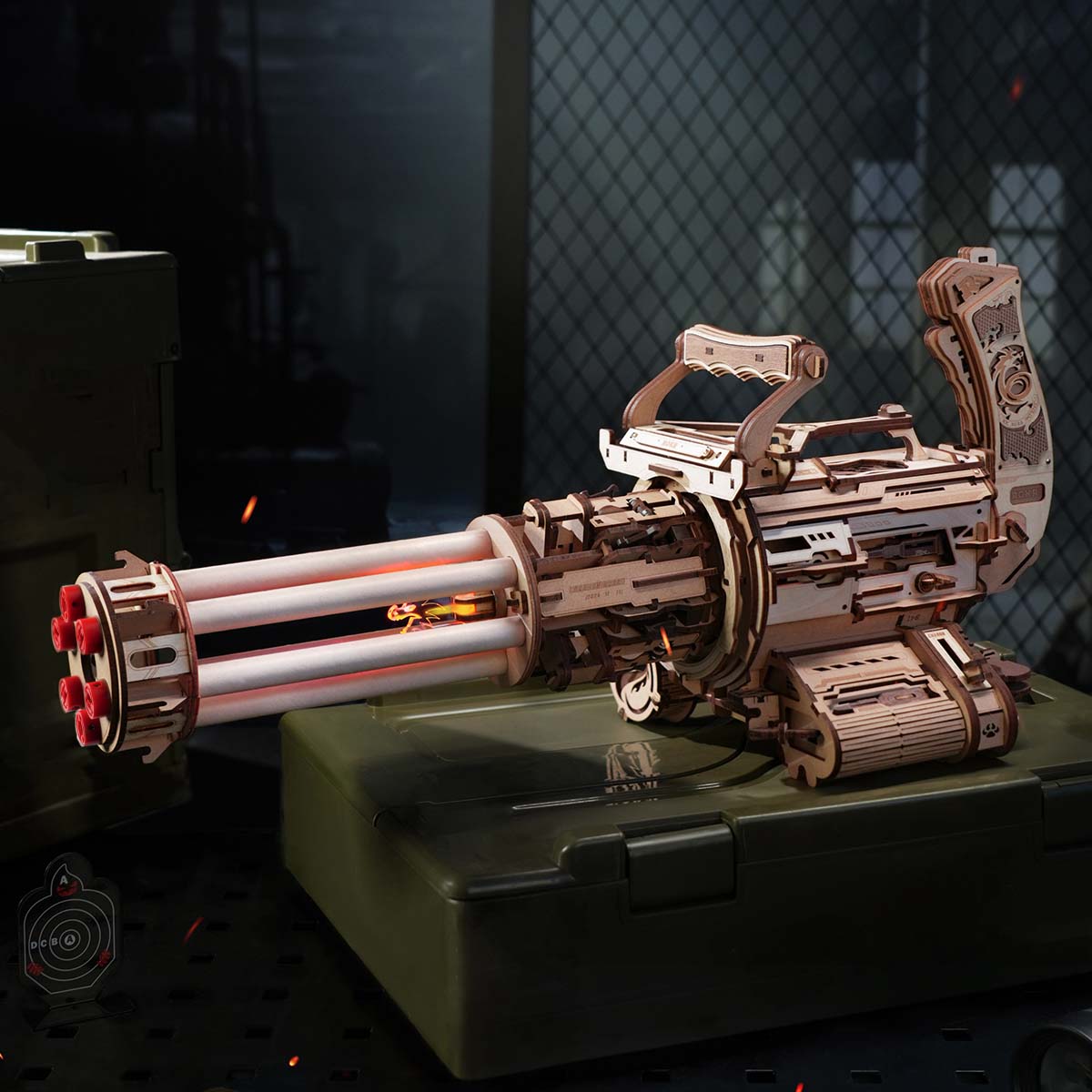 ROKR Rotating-Barrel Machine Gun 3D Wooden Puzzle LQA01