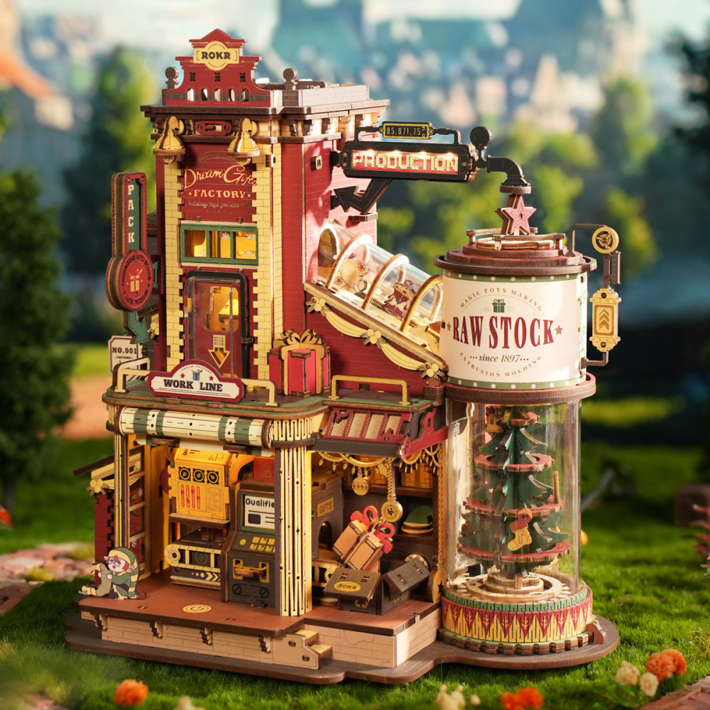 ROKR Dream Gift Factory EAB01 mechanical music box assembled for display