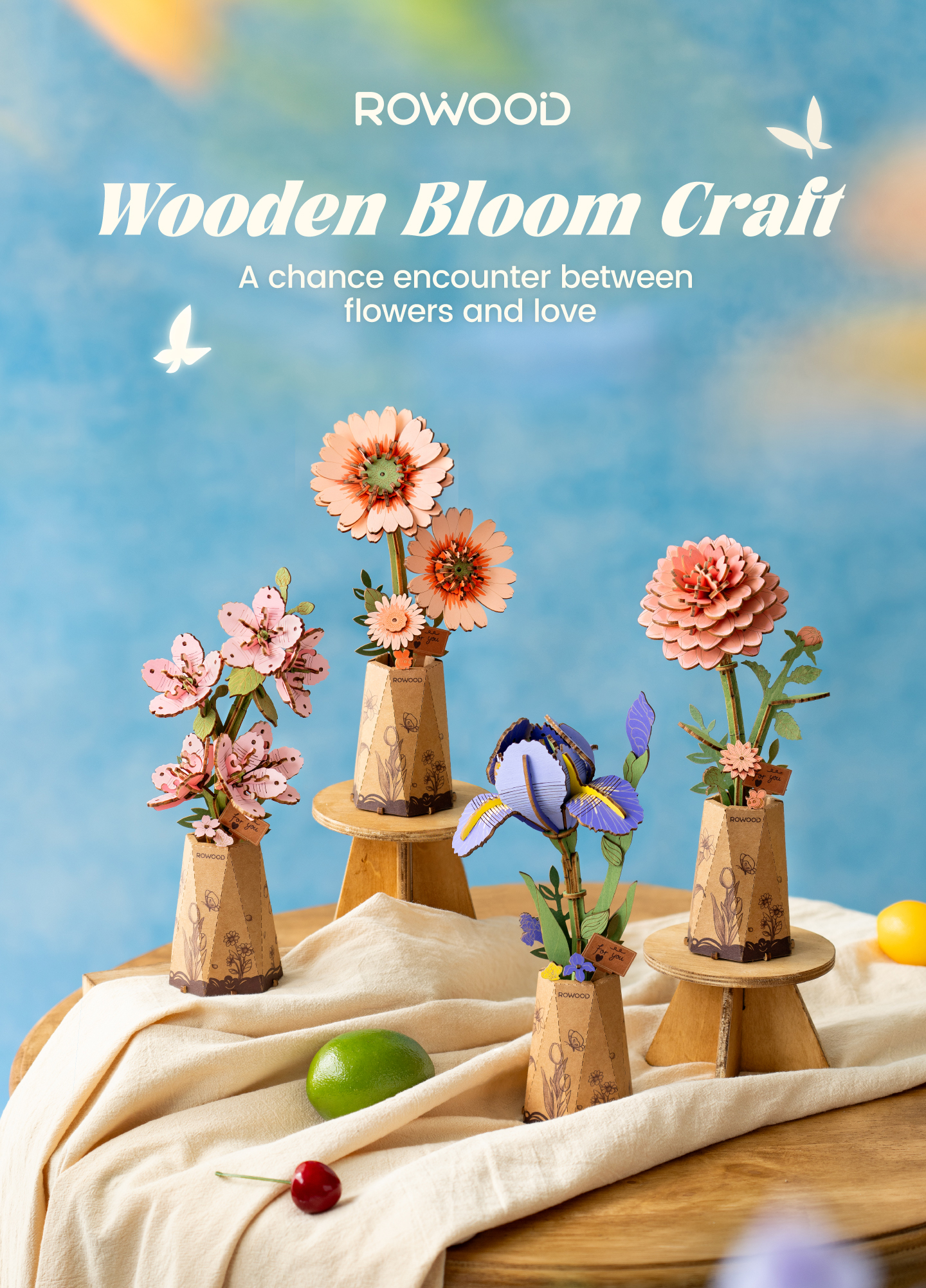 Rowood Purple Iris TW121 - DIY Flower Wooden 3D Puzzle – ROKR