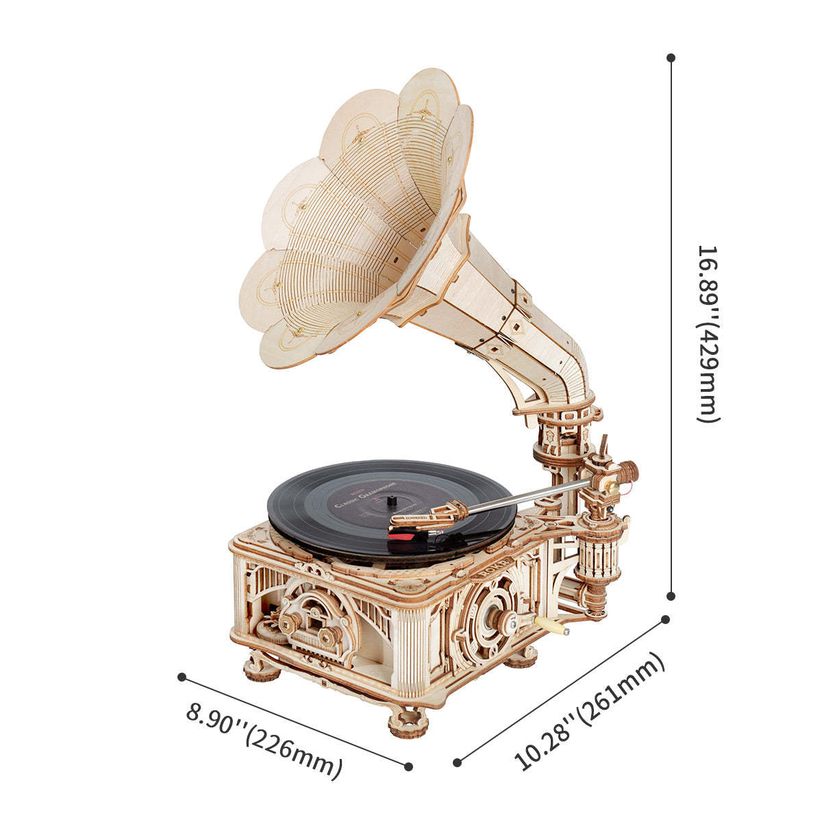 [Only Ship To U.S.] ROKR Classic Gramophone 3D Wooden Puzzle LKB01D (Electric Version)